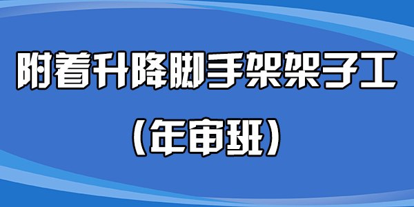 附著(zhe)升降腳手架架子工（年審班）